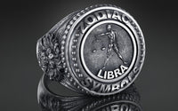 Dazzle Dime® Zodiac Libra Ring: Harmony, Elegance, and Timeless Balance Exquisite 925 Sterling Silver with 18K White & Yellow Gold Accents DAZZLE DIME®