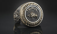 Dazzle Dime® Taurus Zodiac Ring – Exquisite 925 Sterling Silver with 18K White & Yellow Gold Accents DAZZLE DIME®